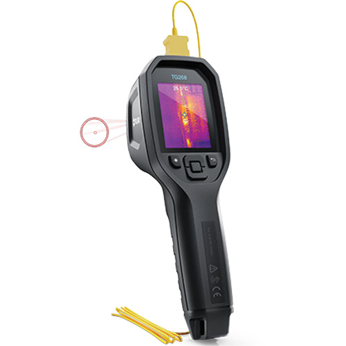 24:1 Spot IR Thermal Imaging Camera with Bullseye Laser & Type K Thermocouple, 160 x 120 pixels, -10° - 45°C (14° - 113°F), 70 mK Groupe Generik