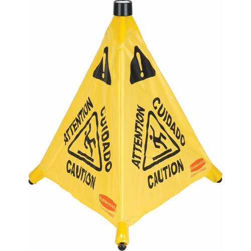 Pop-Up Safety Cone, Trilingual With Pictogram Groupe Generik