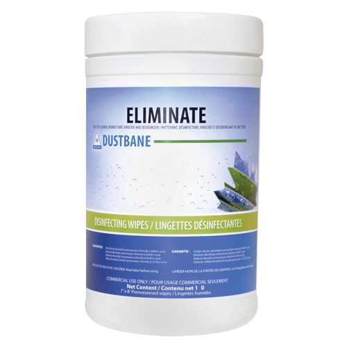 Lingettes Eliminate virucide, 7" x 8", 180 lingettes Groupe Generik