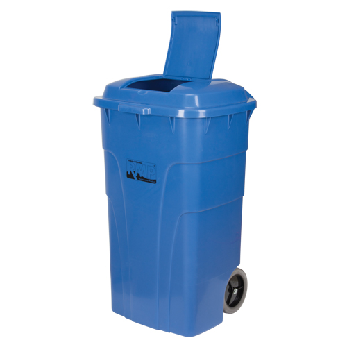 Roll Out Recycling Bin, Curbside, Polyethylene, 65 US gal. Groupe Generik