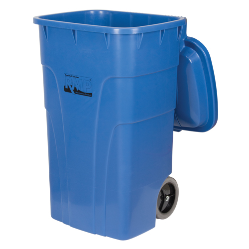 Roll Out Recycling Bin, Curbside, Polyethylene, 65 US gal. Groupe Generik