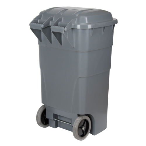 Bac d'ordures roulant, Poly&eacute;thyl&egrave;ne, 65 gal. US Groupe Generik