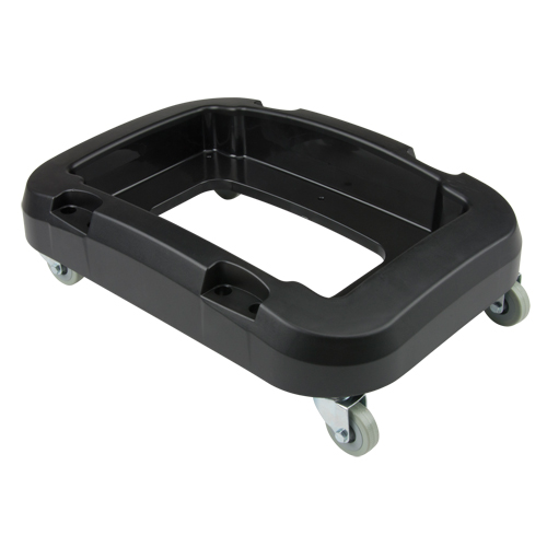 Recycling & Waste Receptacle Dolly, Polypropylene, Black, Fits: 17-1/4" x 12-1/2" Groupe Generik