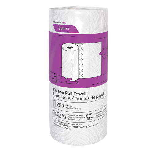 Rouleau d'essuie-tout de cuisine Pro Select, 2 Pli, 250 Feuilles/rouleau, 8" la, 11" lo Groupe Generik