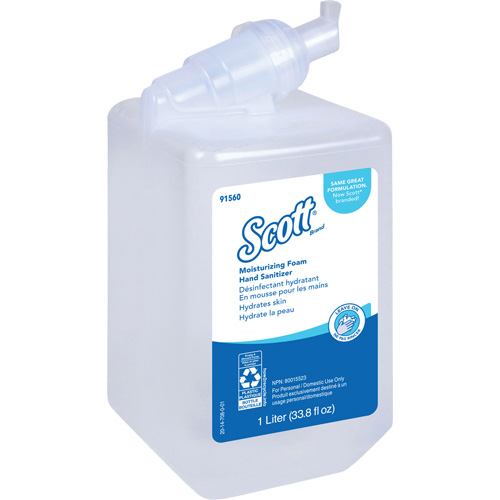 D&eacute;sinfectant moussant et hydratant pour les mains Pro de Scott, 1000 ml, Cartouche de recharge, 62% alcool Groupe Generik