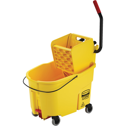 Ensemble de seau pour vadrouille et essoreuse WaveBrake, Pression lat&eacute;rale, 11 gal. US (44 pintes), Jaune Groupe Generik