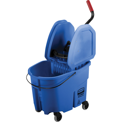Ensemble de seau pour vadrouille et essoreuse WaveBrake, Pression vers le bas, 8,75 gal. US (35 pintes), Bleu Groupe Generik