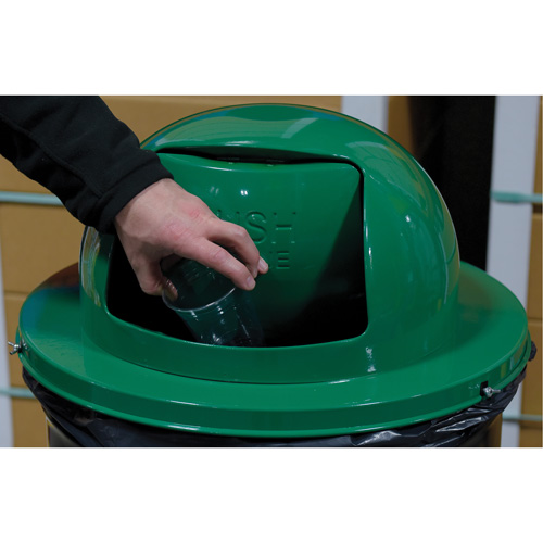 Drum Waste Disposal Top, Dome Lid, Metal, Fits Container Size: 23-1/2" Dia. Groupe Generik