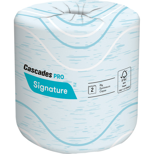 Pro Signature Toilet Paper, 2 Ply, 400 Sheets/Roll, 133' Length, White Groupe Generik