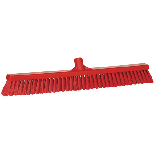 Balai-brosse &agrave; soies combin&eacute;es, Crins Cors&eacute;/Fin, 24-1/2", Polyester, Rouge Groupe Generik
