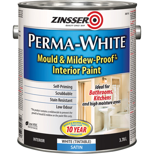 Perma-White&reg; Mold & Mildew-Proof Interior Paint, 3.78 L, Gallon, White Groupe Generik