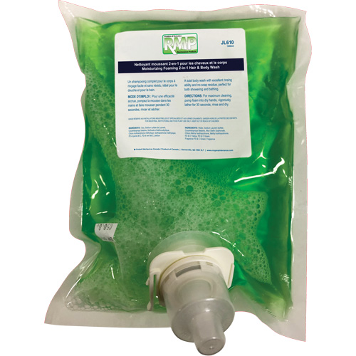 Moisturizing Hair & Body Wash, 1 L, Green Apple, Bag Cartridge Groupe Generik