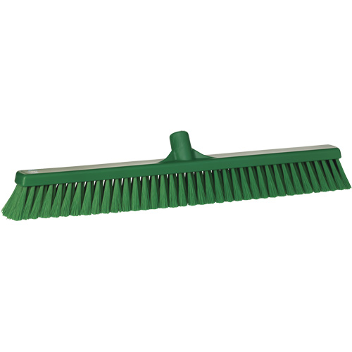 Small Particle Push Broom Head, Fine Bristles, 24", Polyester, Green Groupe Generik