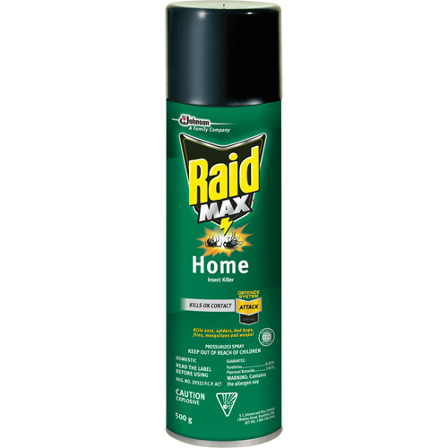 Raid&reg; Max&reg; Home Insect Killer Insecticide, 500 g, Aerosol Can, Solvent Base Groupe Generik