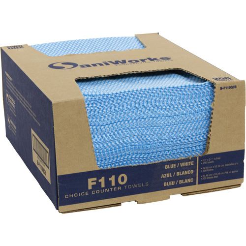 SaniWorks&reg; Choice Counter Cloths, Blue/White Groupe Generik