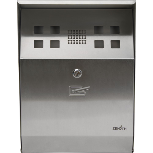 Cendrier, Montage mural, Acier inoxydable, Capacit&eacute; 1.6 Litres, Hauteur 13-4/5" Groupe Generik
