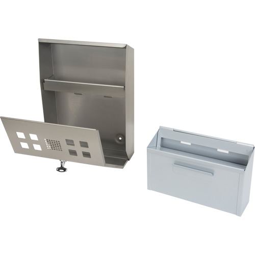 Cendrier, Montage mural, Acier inoxydable, Capacit&eacute; 1.6 Litres, Hauteur 13-4/5" Groupe Generik
