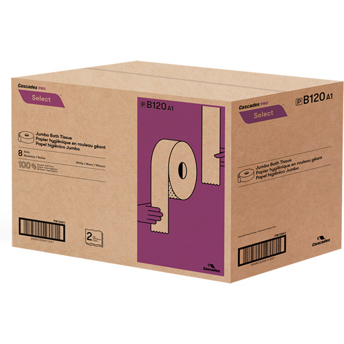 Papier hygi&eacute;nique Pro Select, Rouleau G&eacute;ant, 2 Pli, Longueur 900', Blanc Groupe Generik