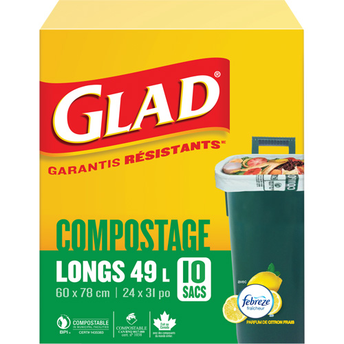 Sacs de compostage hauts, R&eacute;gulier, 31" lo x 24" la, Brun, Capacit&eacute; de 49 L (13 gal.) Groupe Generik