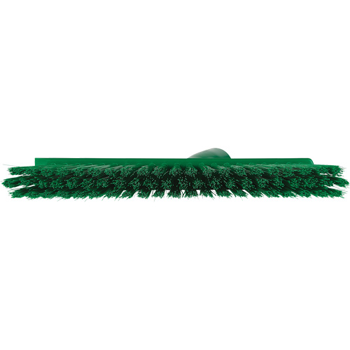 Dustpan Broom with Angled Thread, Medium Bristles, 10", Polyester, Green Groupe Generik
