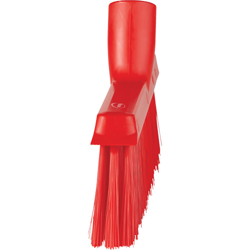 Dustpan Broom with Angled Thread, Medium Bristles, 10", Polyester, Red Groupe Generik