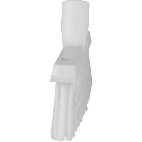Dustpan Broom with Angled Thread, Medium Bristles, 10", Polyester, White Groupe Generik