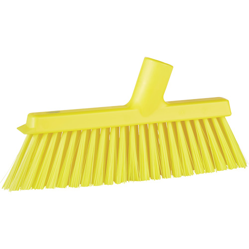 Balai biseaut&eacute; avec pas de vis inclin&eacute;, Crins Moyen, 10", Polyester, Jaune Groupe Generik