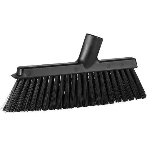 Balai biseaut&eacute; avec pas de vis inclin&eacute;, Crins Moyen, 10", Polyester, Noir Groupe Generik