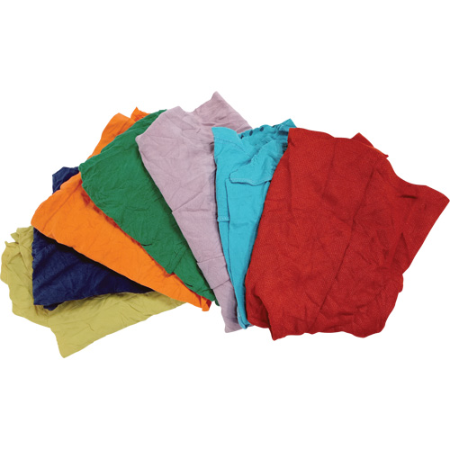 Recycled Material Wiping Rags, Cotton, Mix Colours, 25 lbs. Groupe Generik
