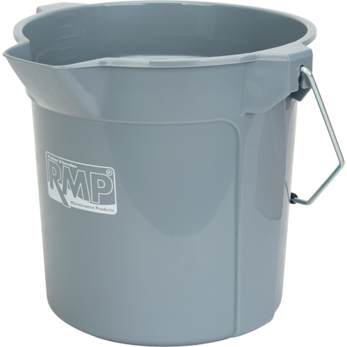 Round Bucket with Pouring Spout, 2.64 US Gal. (10.57 qt.) Capacity, Grey Groupe Generik