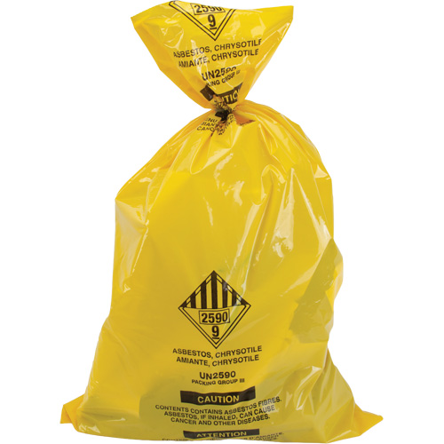 Hazardous Waste Liners, Asbestos, 40" L x 26" W, 3 mils Groupe Generik