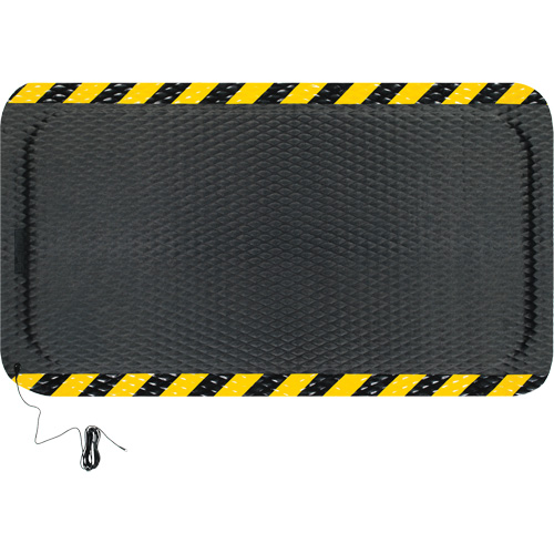 Hog Heaven Electrically Conductive Mat Kit, 3' W x 5' L, 7/8" Thickness, Black/Yellow, Nitrile Groupe Generik