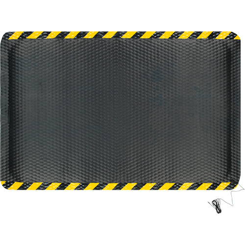 Hog Heaven Electrically Conductive Mat Kit, 4' W x 6' L, 7/8" Thickness, Black/Yellow, Nitrile Groupe Generik