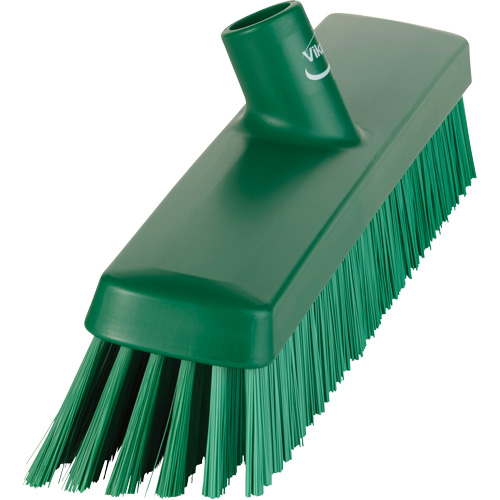 Push Broom Head, Fine/Stiff Bristles, 16-1/2", Polyester/Polypropylene, Green Groupe Generik
