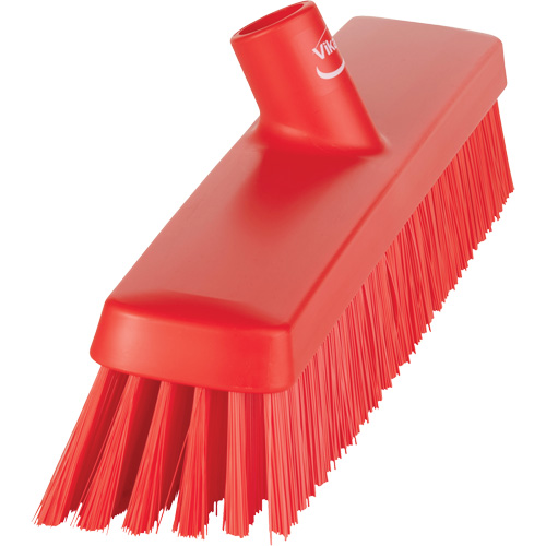 Push Broom Head, Fine/Stiff Bristles, 16-1/2", Polyester/Polypropylene, Red Groupe Generik