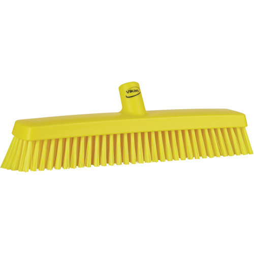 Push Broom Head, Fine/Stiff Bristles, 16-1/2", Polyester/Polypropylene, Yellow Groupe Generik