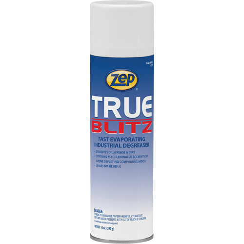 D&eacute;graissant industriel &agrave; &eacute;vaporation rapide True Blitz, 14 oz, Canette a&eacute;rosol Groupe Generik