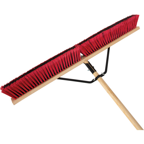 Push Broom with Braced Handle, 36", Medium, PVC Bristles Groupe Generik
