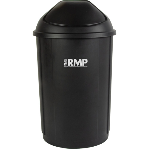 Half-Round Garbage Bin with Lid, Polyethylene, 21 US gal. Groupe Generik