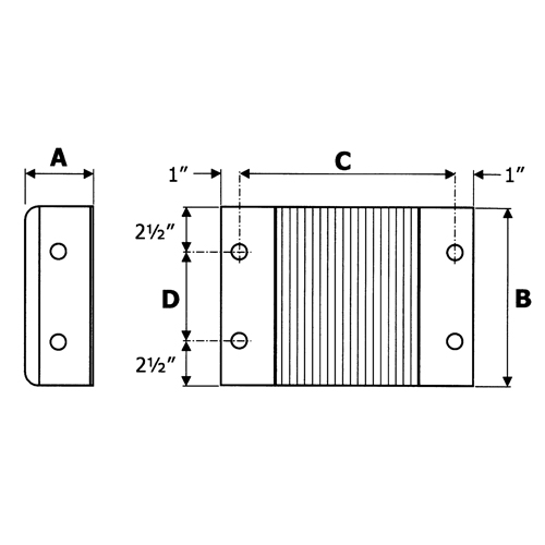 Butoirs de quai lamell&eacute;s, Horizontal, Caoutchouc, 12" la x 4" p x 10" h Groupe Generik