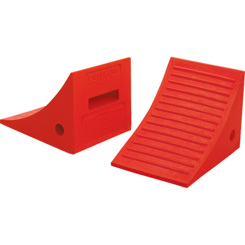 General Purpose Wheel Chocks, Polyurethane, Orange, 8" W x 11-1/4" D x 8-1/4" H Groupe Generik