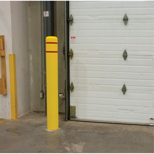 Polyethylene Bollard Cover, 6-5/8" Dia. x 52" L, Red/Yellow Groupe Generik