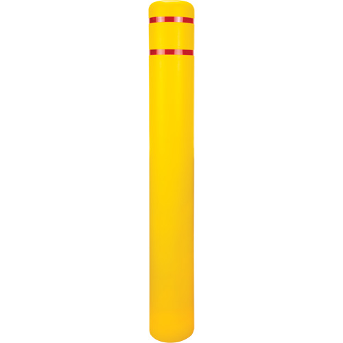 Polyethylene Bollard Cover, 6-5/8" Dia. x 52" L, Red/Yellow Groupe Generik