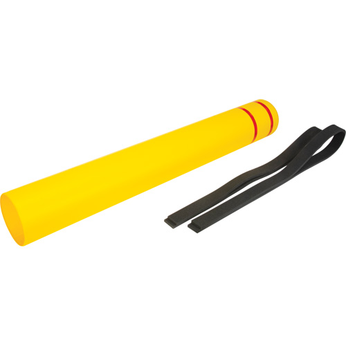 Polyethylene Bollard Cover, 6-5/8" Dia. x 52" L, Red/Yellow Groupe Generik