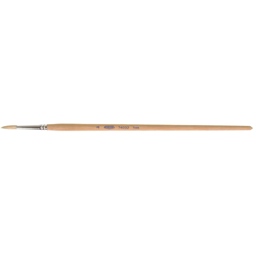 Pinceau de forme ronde en soies blanches pures pour marquage, Largeur de la brosse de 3/16", Soie blanche, Manche &agrave; Bois Groupe Generik