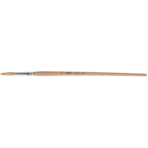 Pinceau de forme ronde en soies blanches pures pour marquage, Largeur de la brosse de 9/32", Soie blanche, Manche &agrave; Bois Groupe Generik