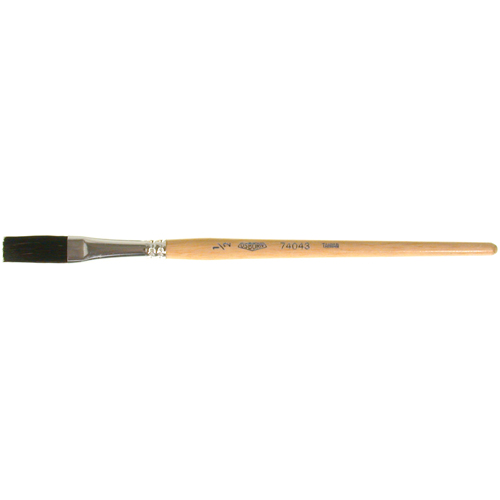 Pinceau une passe, Largeur de la brosse de 1/2", Soie de bœuf, Manche &agrave; Bois Groupe Generik