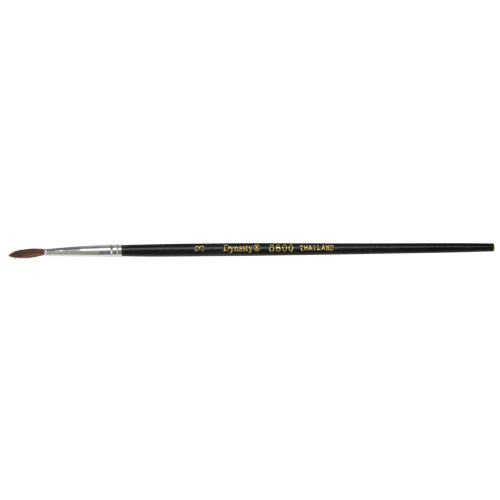 Pinceau pointu &agrave; soies noires pour artiste, Largeur de la brosse de 2,1 mm, Soie de chameau, Manche &agrave; Bois Groupe Generik