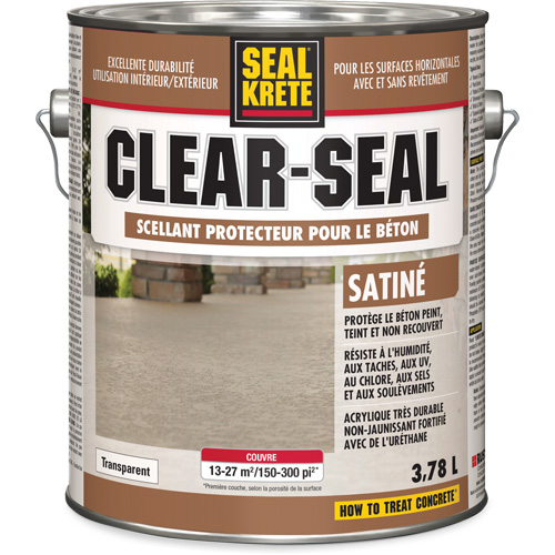 Seal-Krete&reg; Protective Sealer, 3.78 L, Urethane-Based, Satin, Clear Groupe Generik