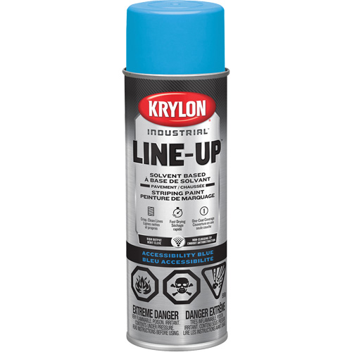 Peinture en a&eacute;rosol industrielle &agrave; base de solvant pour le marquage de la chauss&eacute;e LINE-UP, Bleu, 18 oz, Canette a&eacute;rosol Groupe Generik